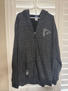Atlanta Falcons Black Heather Full-Zip Hoodie Sweatshirt